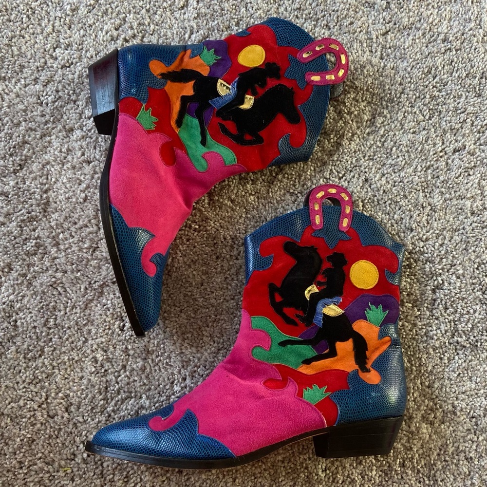gorgeous zalo colorful cowboy boots